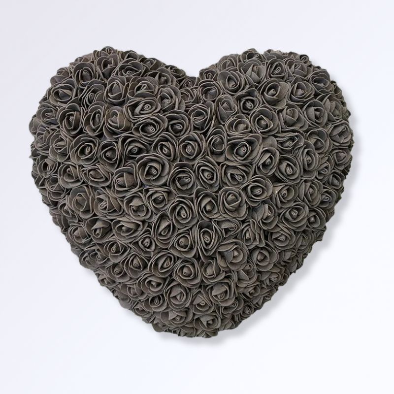 Coeur en Rose Éternelle Gris