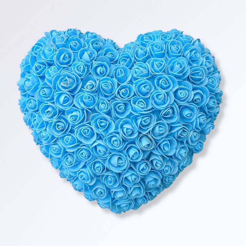 Coeur en Rose Éternelle Bleu