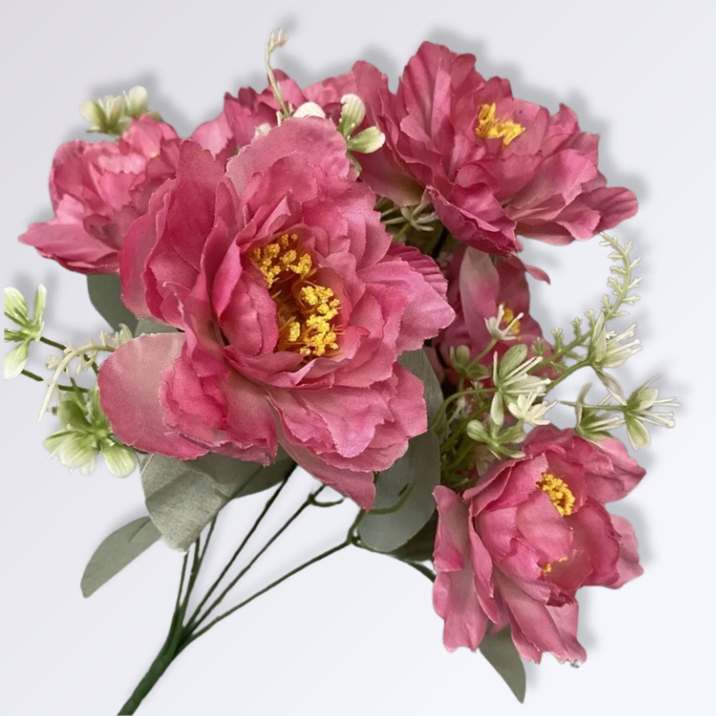 Composition de Fleurs Artificielles pour Cimetière Couleur Rose Fuchsia