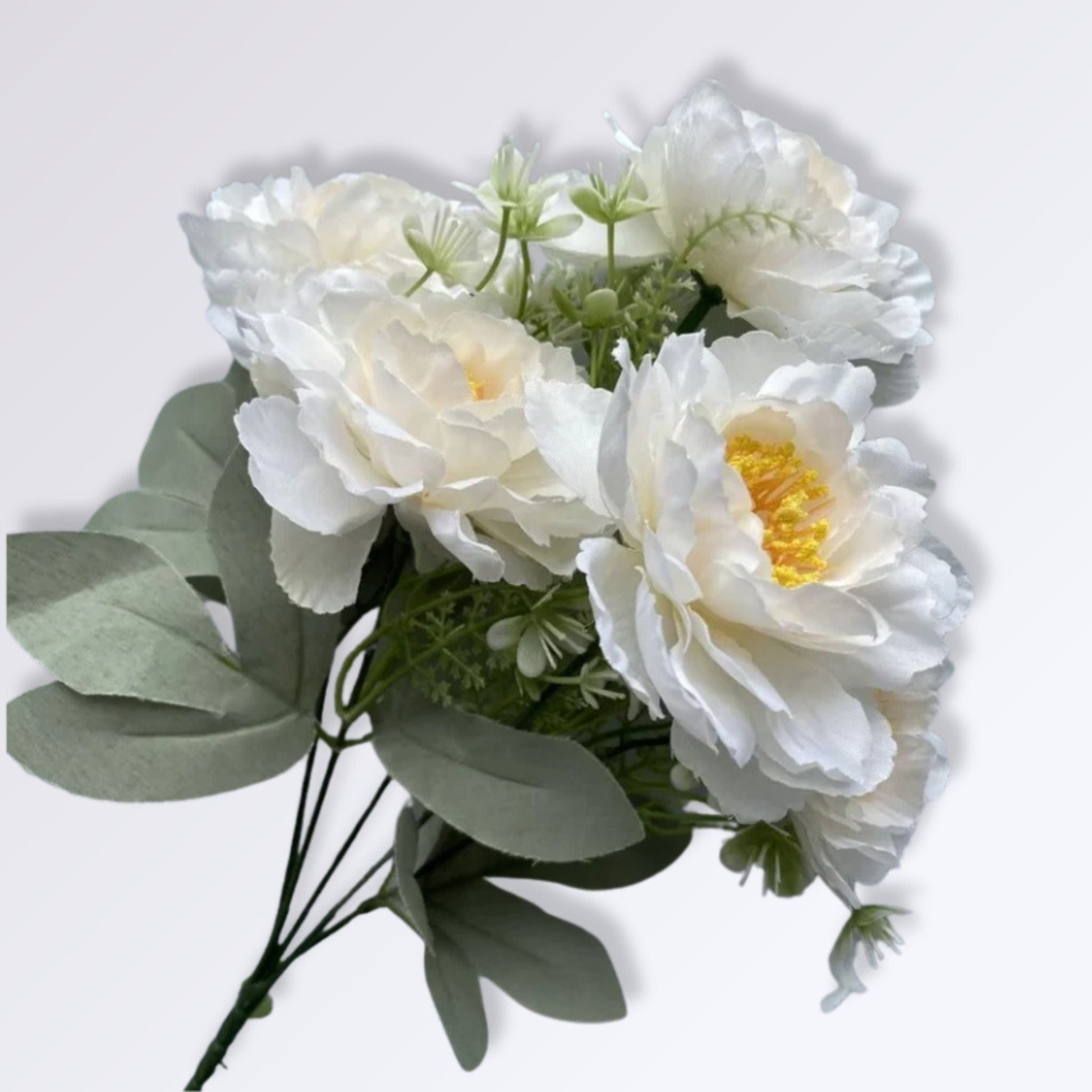Composition de Fleurs Artificielles pour Cimetière Couleur Blanc Pur