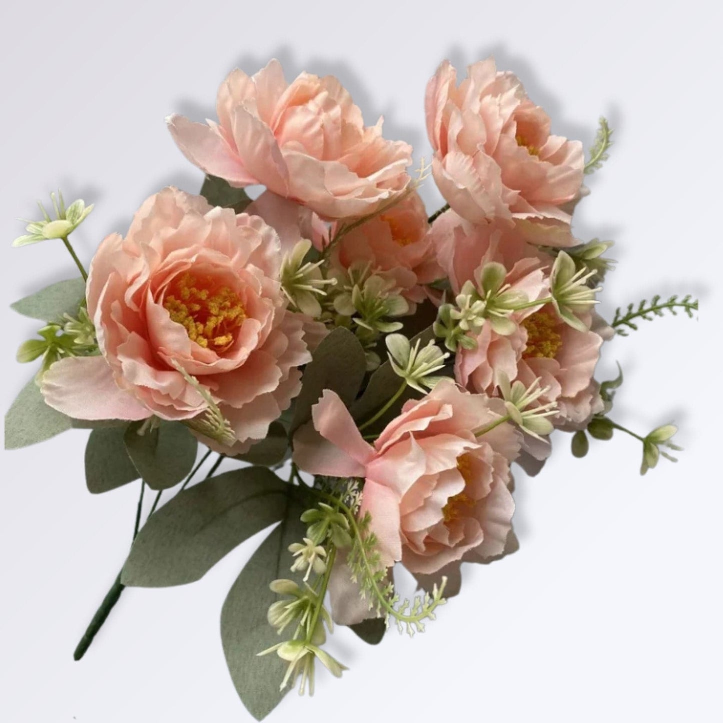 Composition de Fleurs Artificielles pour Cimetière Couleur Pêche Foncé