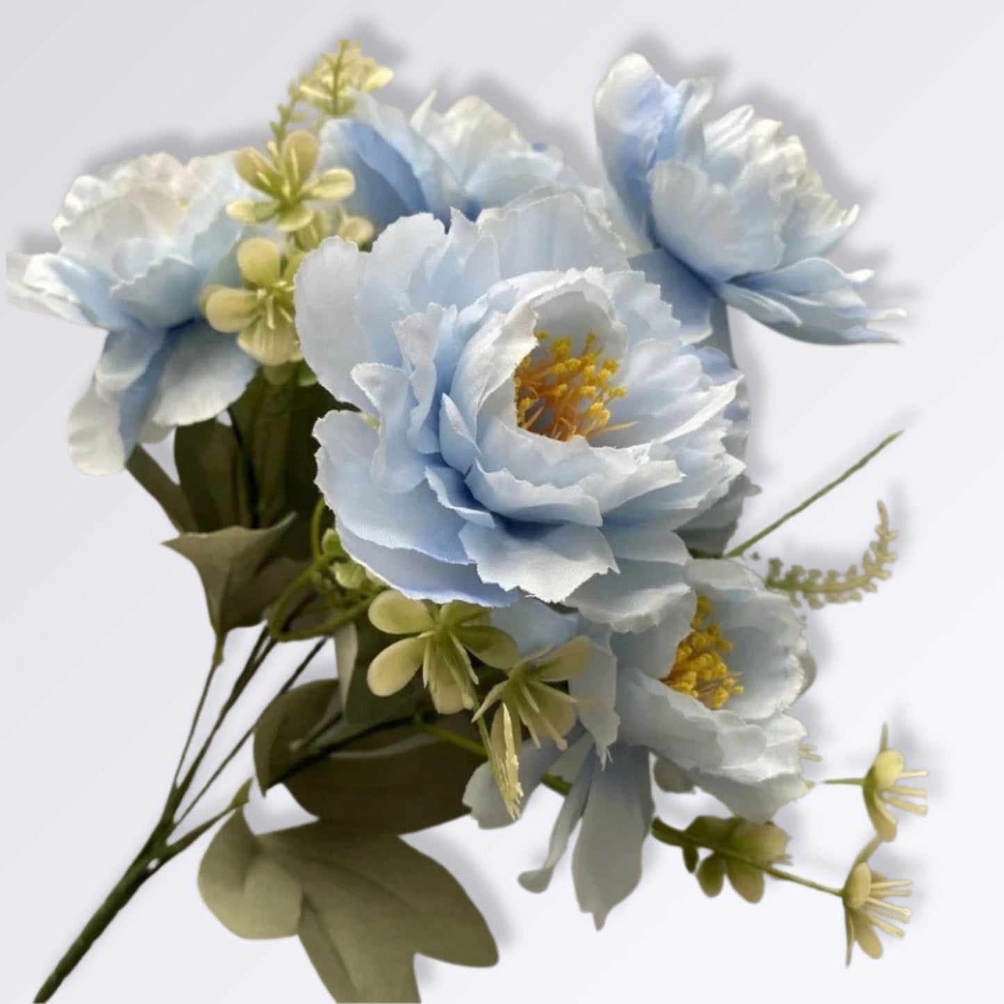 Composition de Fleurs Artificielles pour Cimetière Couleur Bleu Ciel