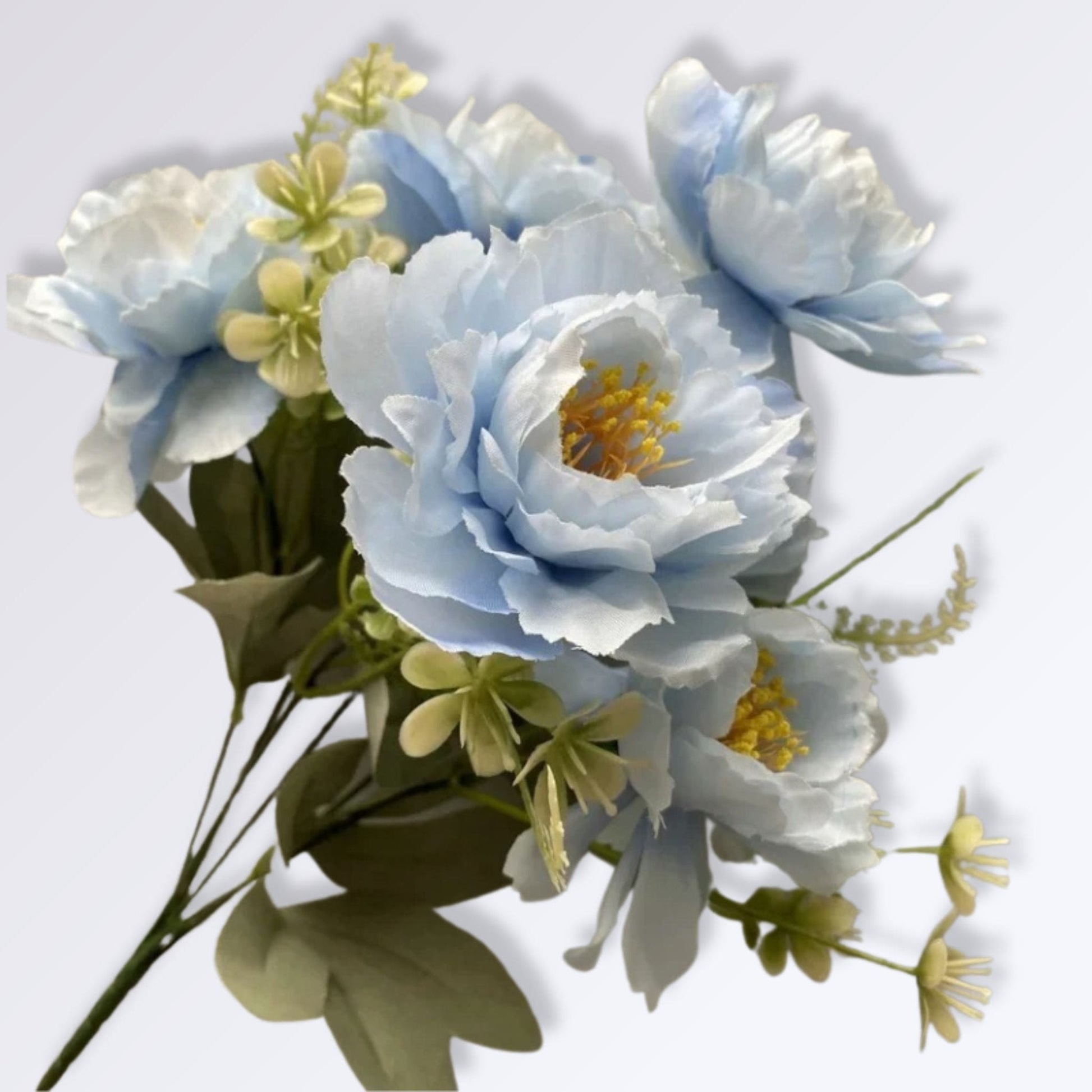 Composition de Fleurs Artificielles pour Cimetière Couleur Bleu Ciel