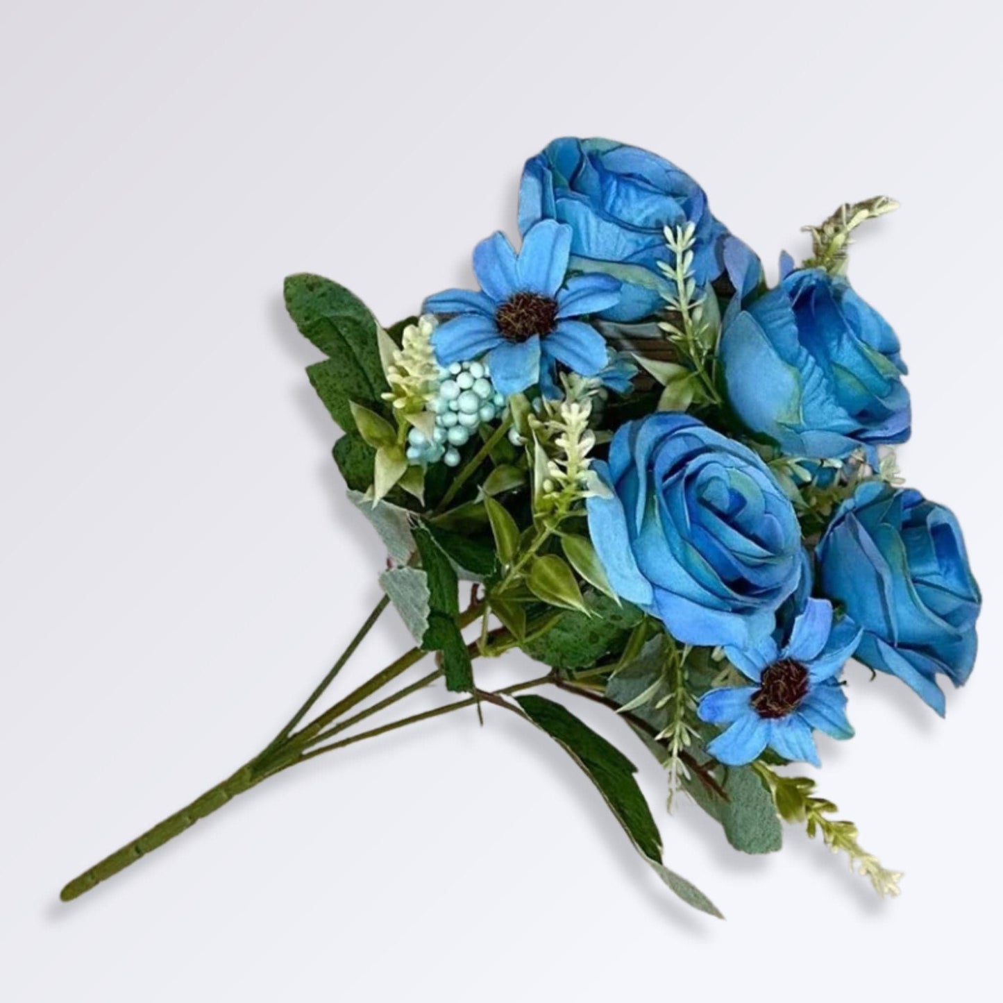 Composition de Fleurs Artificielles pour Cimetière Couleur Bleu