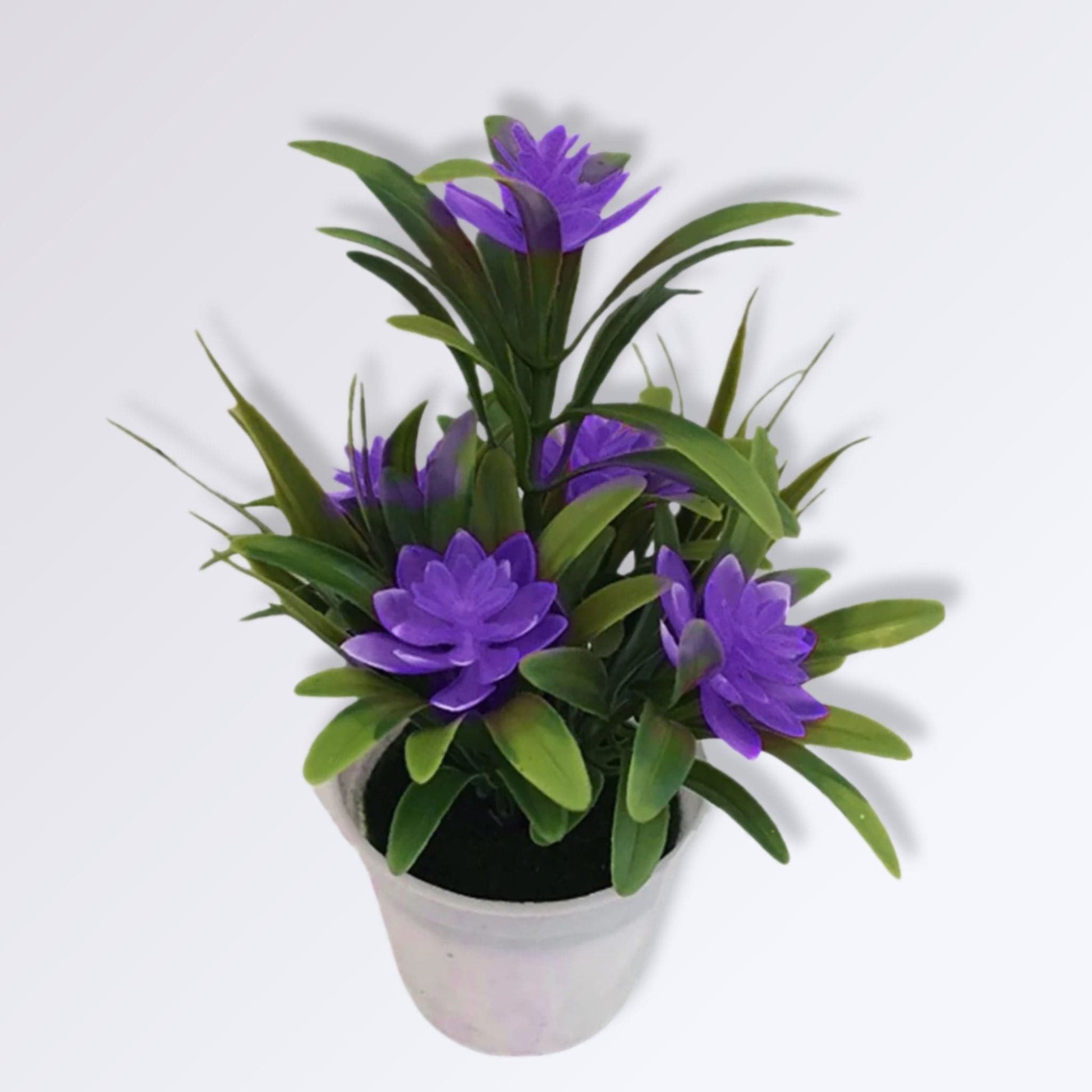 Composition de Lotus Artificiel en Pot Couleur Violet
