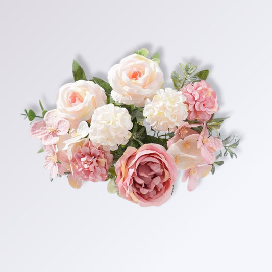 Compositions Florales Artificielles pour Cimetière Couleur Rose et blanc
