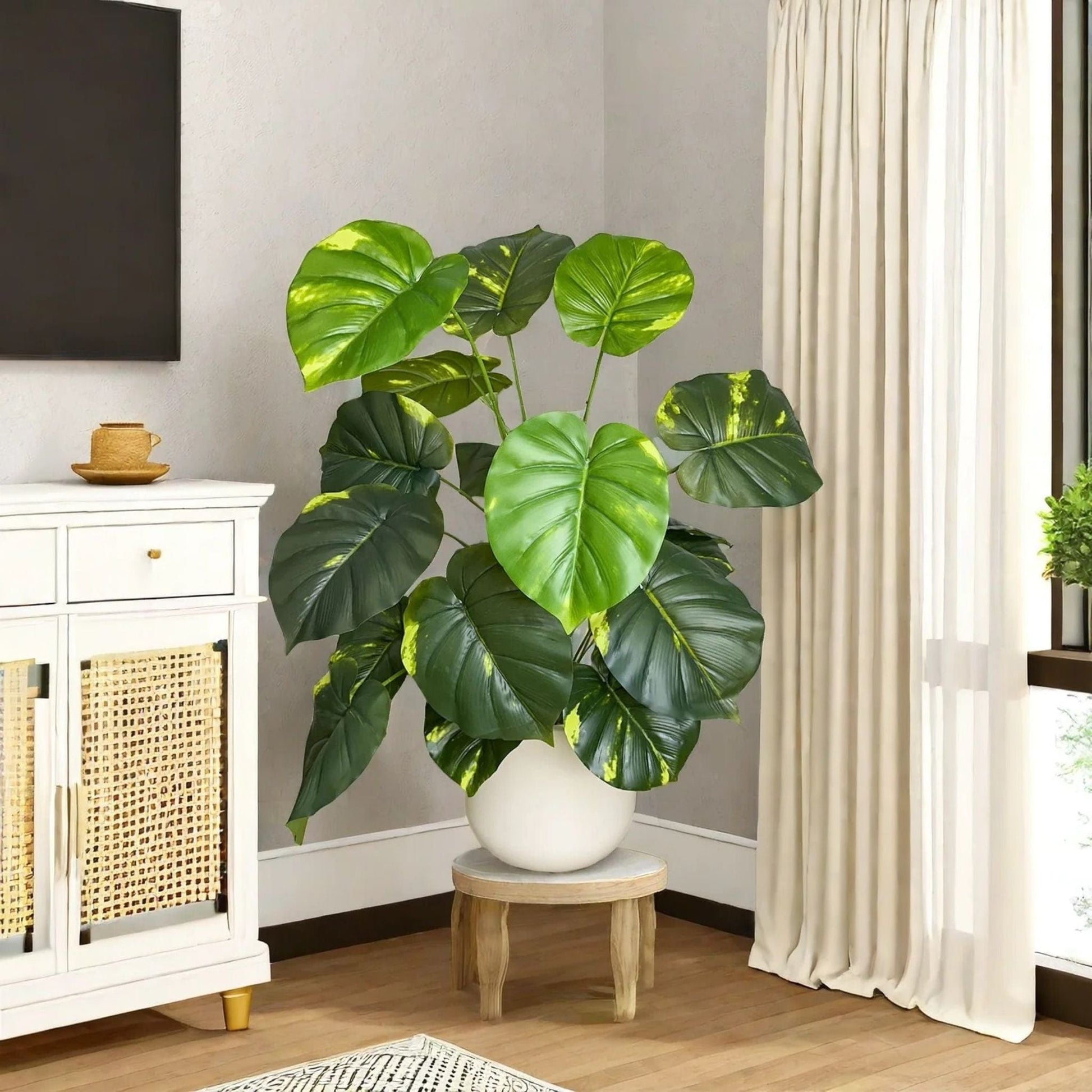 Faux Philodendron à Feuilles Jaunes 65cm