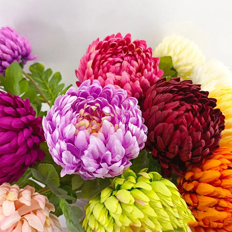 Fleur Artificielle de Chrysanthème avec Longue Tige | 75cm