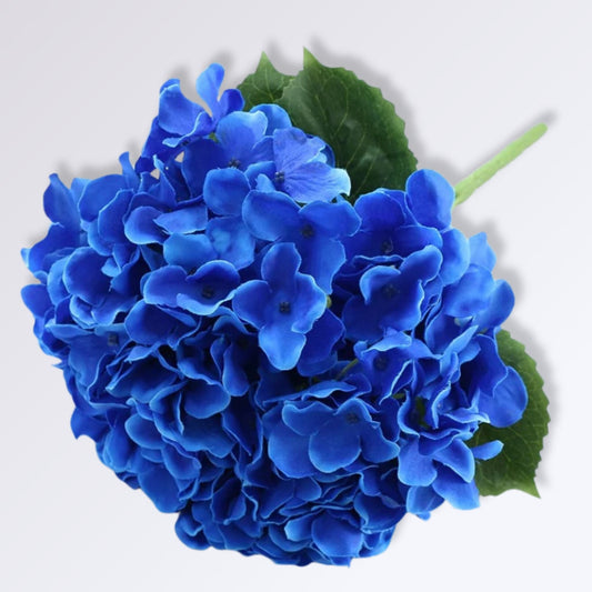 Fleur Artificielle d'Hortensia avec Tige Bleu roi