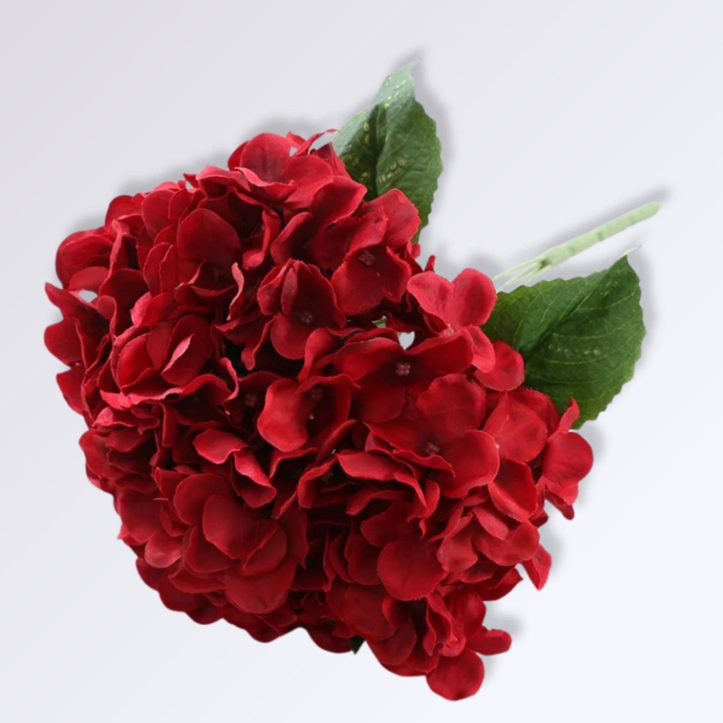 Fleur Artificielle d'Hortensia avec Tige Rouge