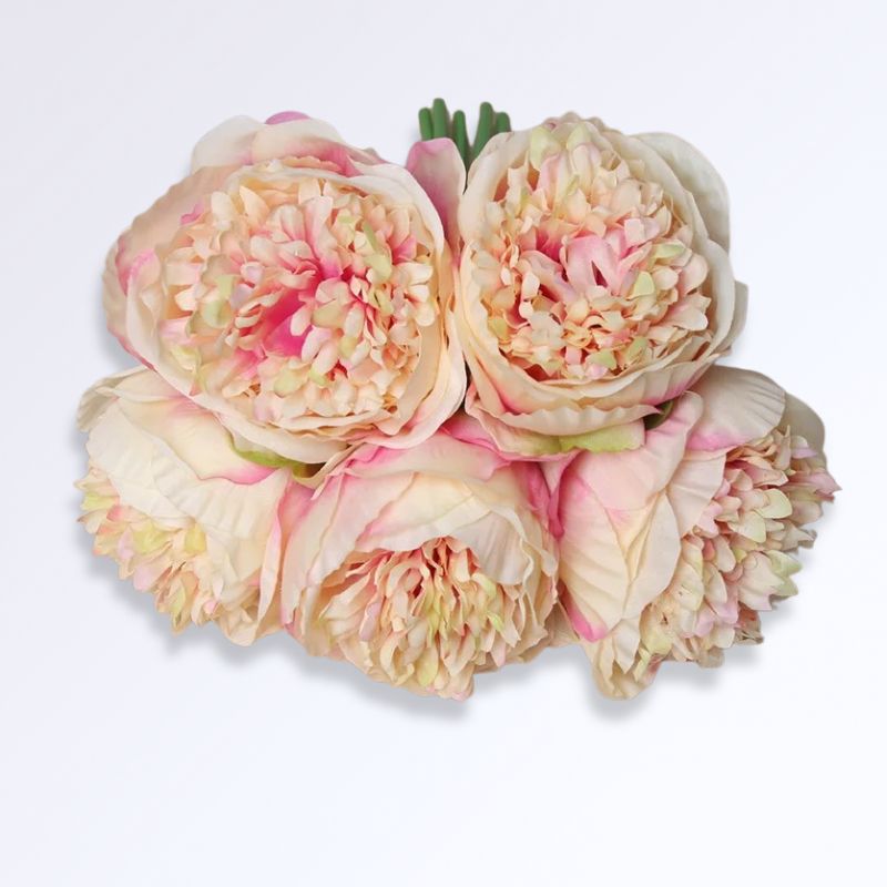 Fleurs Artificielles Pivoines Roses Champagne