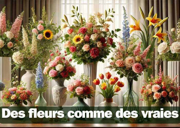 Fleurs artificielles comme des vraies