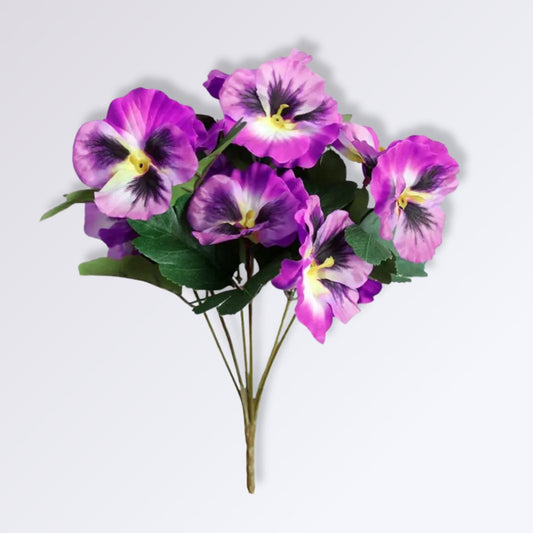 Fleurs de Pensées Artificielles Couleur Violet