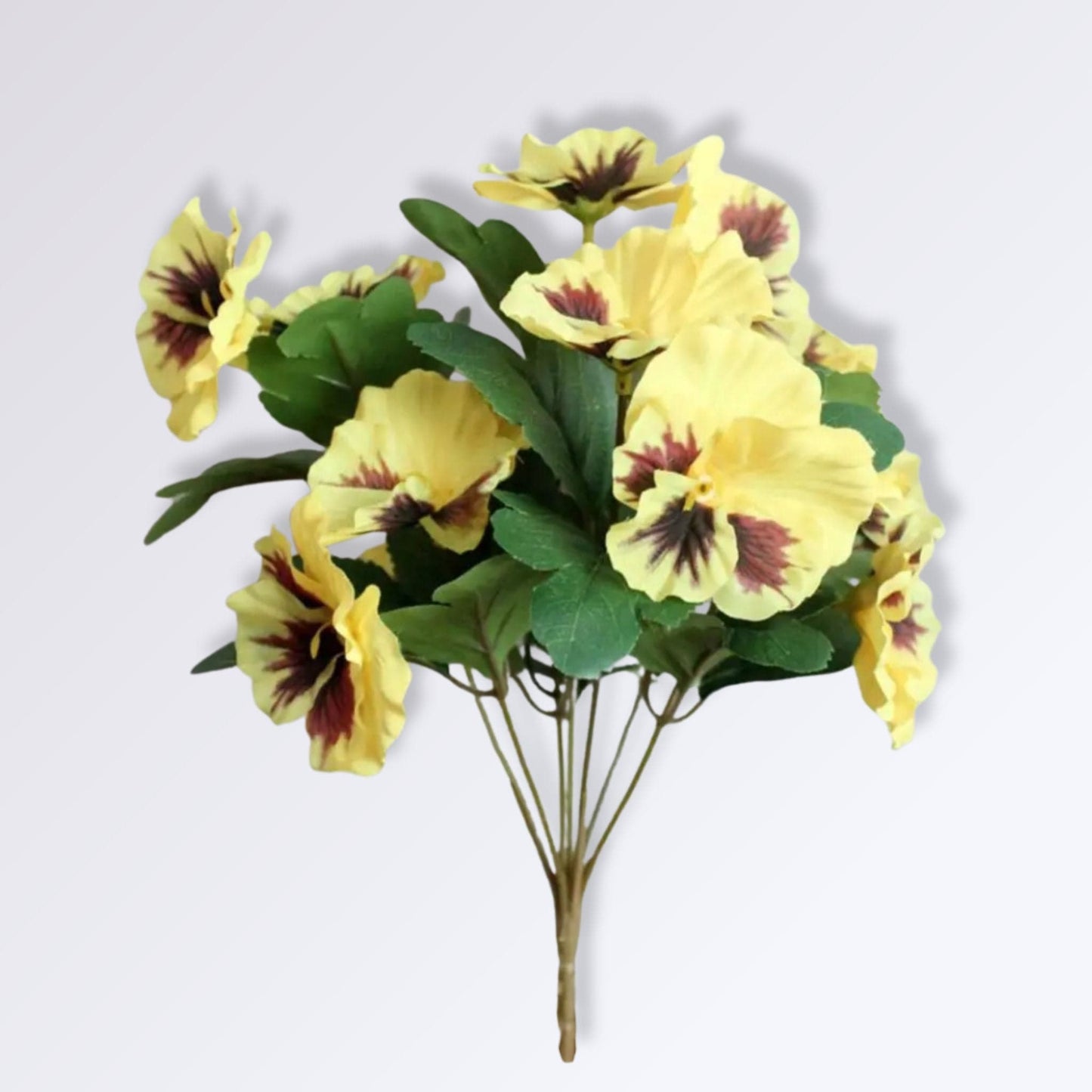 Fleurs de Pensées Artificielles Couleur Jaune