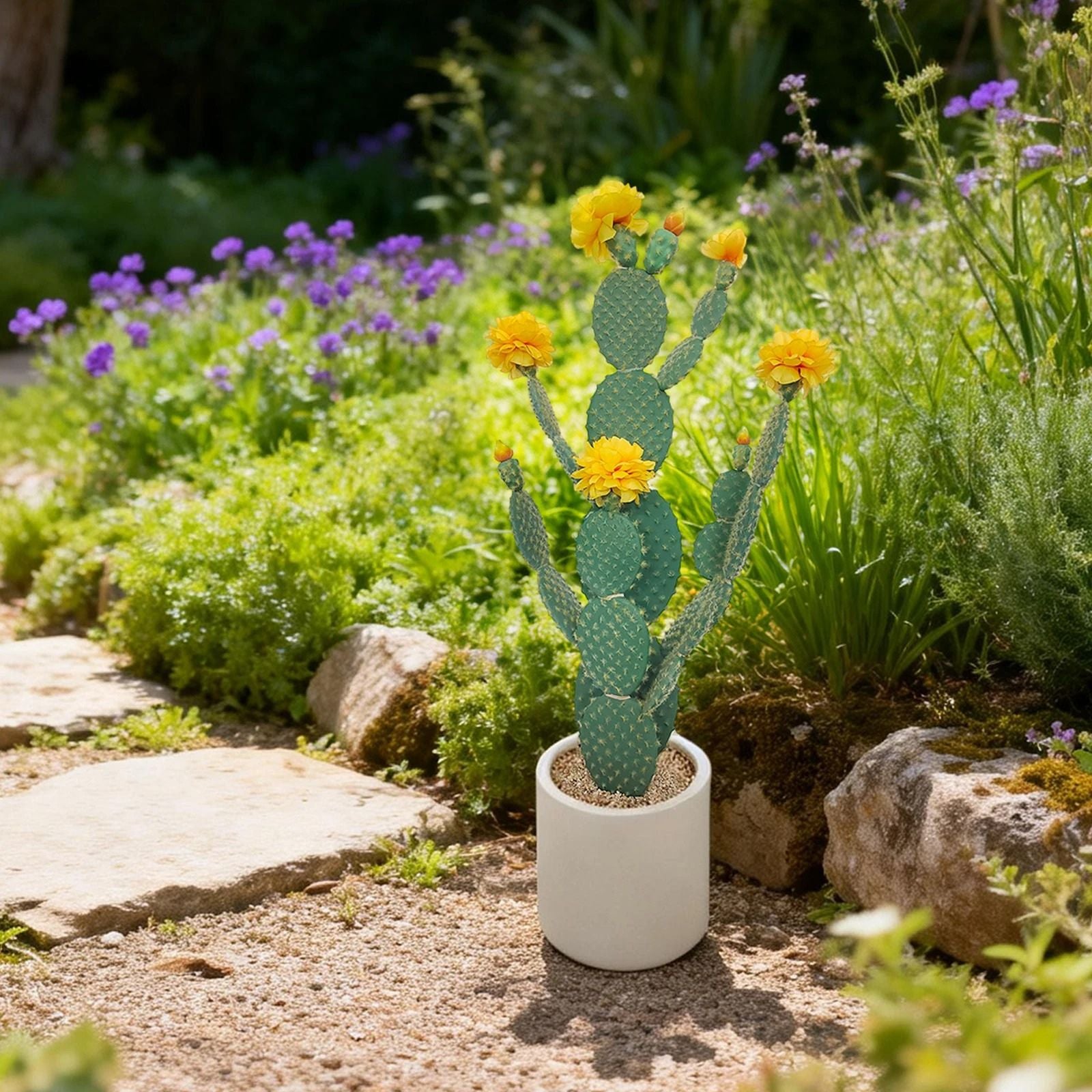 Grand Cactus Artificiel en Pot pour Extérieur