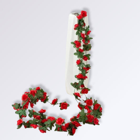 Guirlande De Roses Artificielles | 250cm Rouge