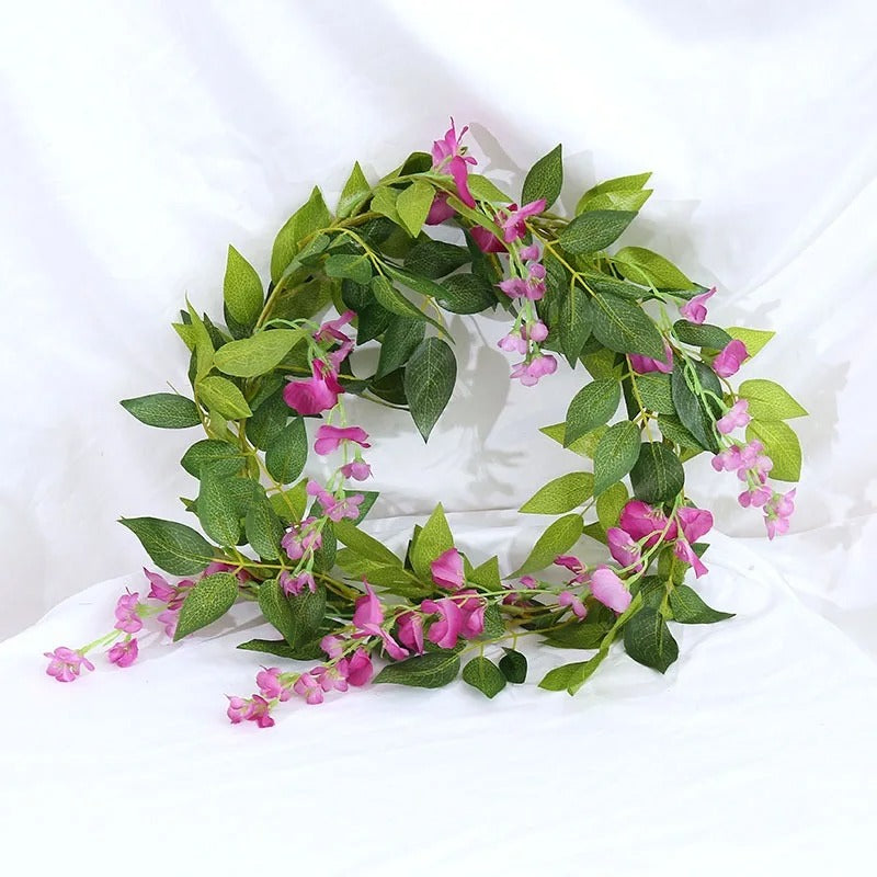 Guirlande de Glycine Artificielle Couleur Rose fuchsia