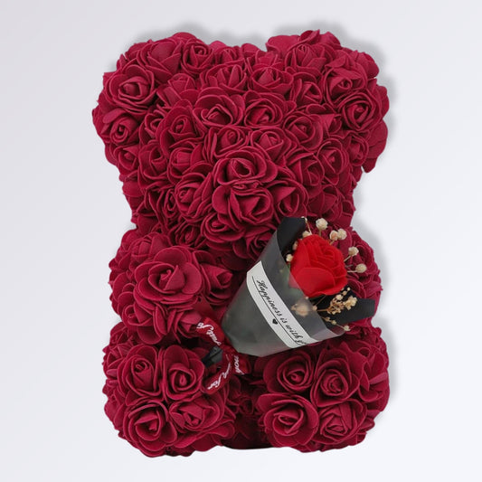 Nounours En Rose Éternelle Couleur Bordeaux