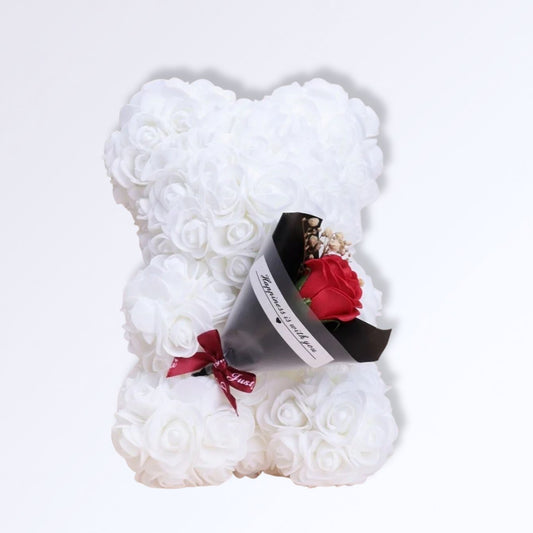 Nounours en Rose Éternelle Blanc