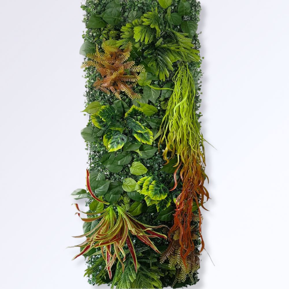 Panneau Mural en Verdure Artificielle avec Feuillage et Fleurs