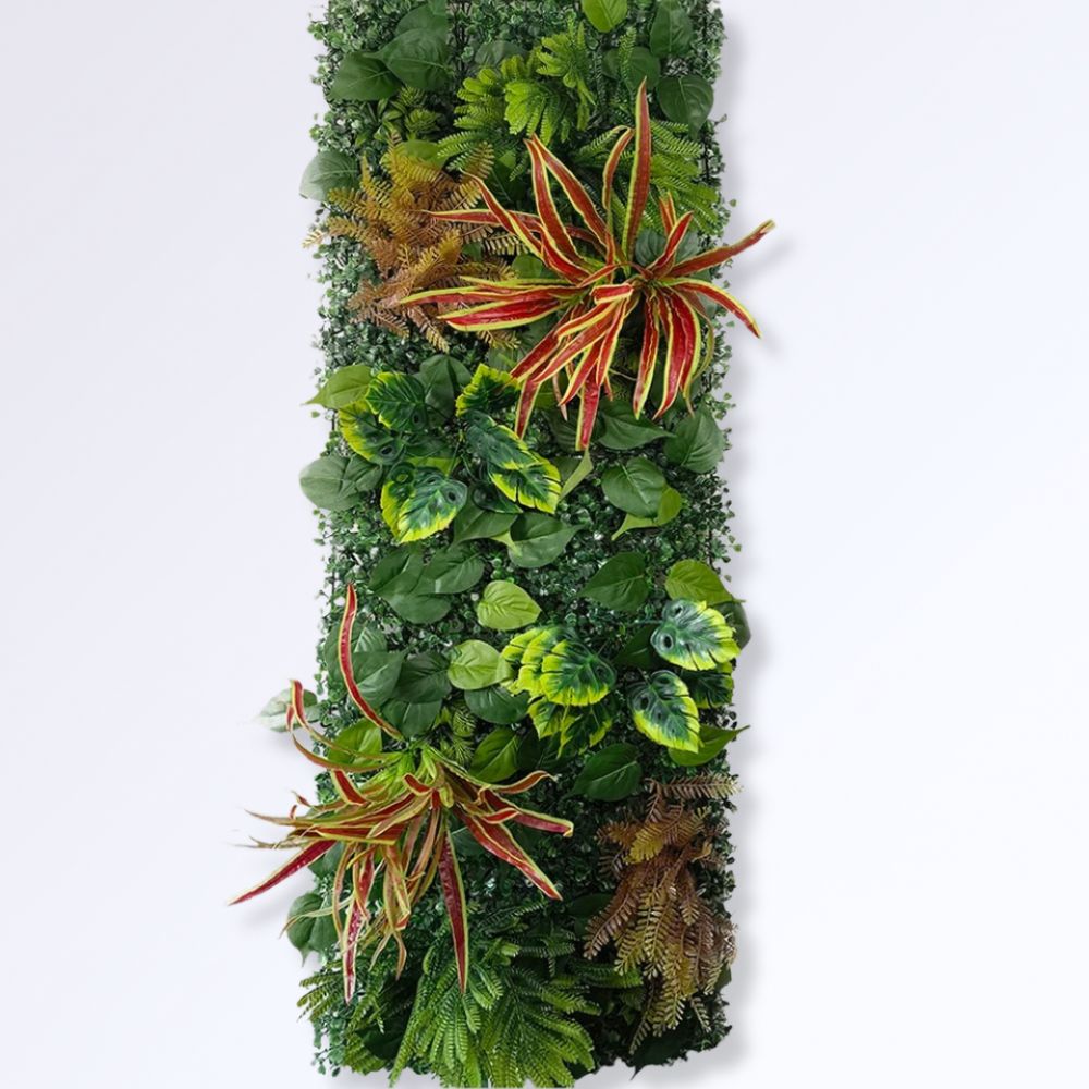 Panneau Mural en Verdure Artificielle avec Feuillage et Fleurs