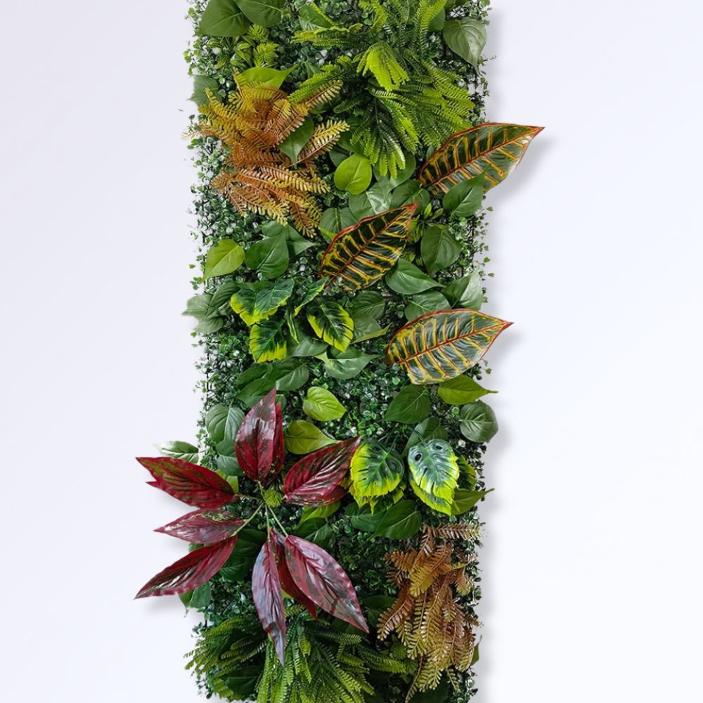 Panneau Mural en Verdure Artificielle avec Feuillage et Fleurs