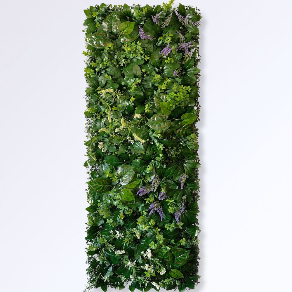 Panneau Mural en Verdure Artificielle avec Feuillage et Fleurs