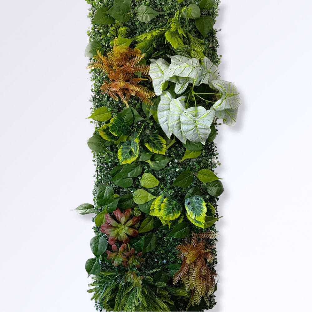 Panneau Mural en Verdure Artificielle avec Feuillage et Fleurs