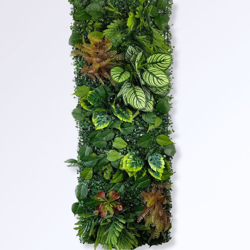 Panneau Mural en Verdure Artificielle avec Feuillage et Fleurs