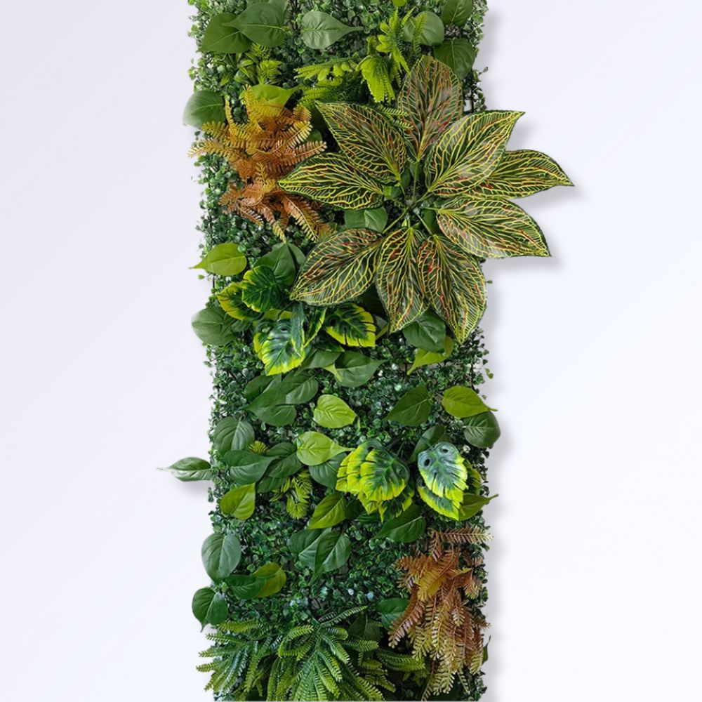 Panneau Mural en Verdure Artificielle avec Feuillage et Fleurs