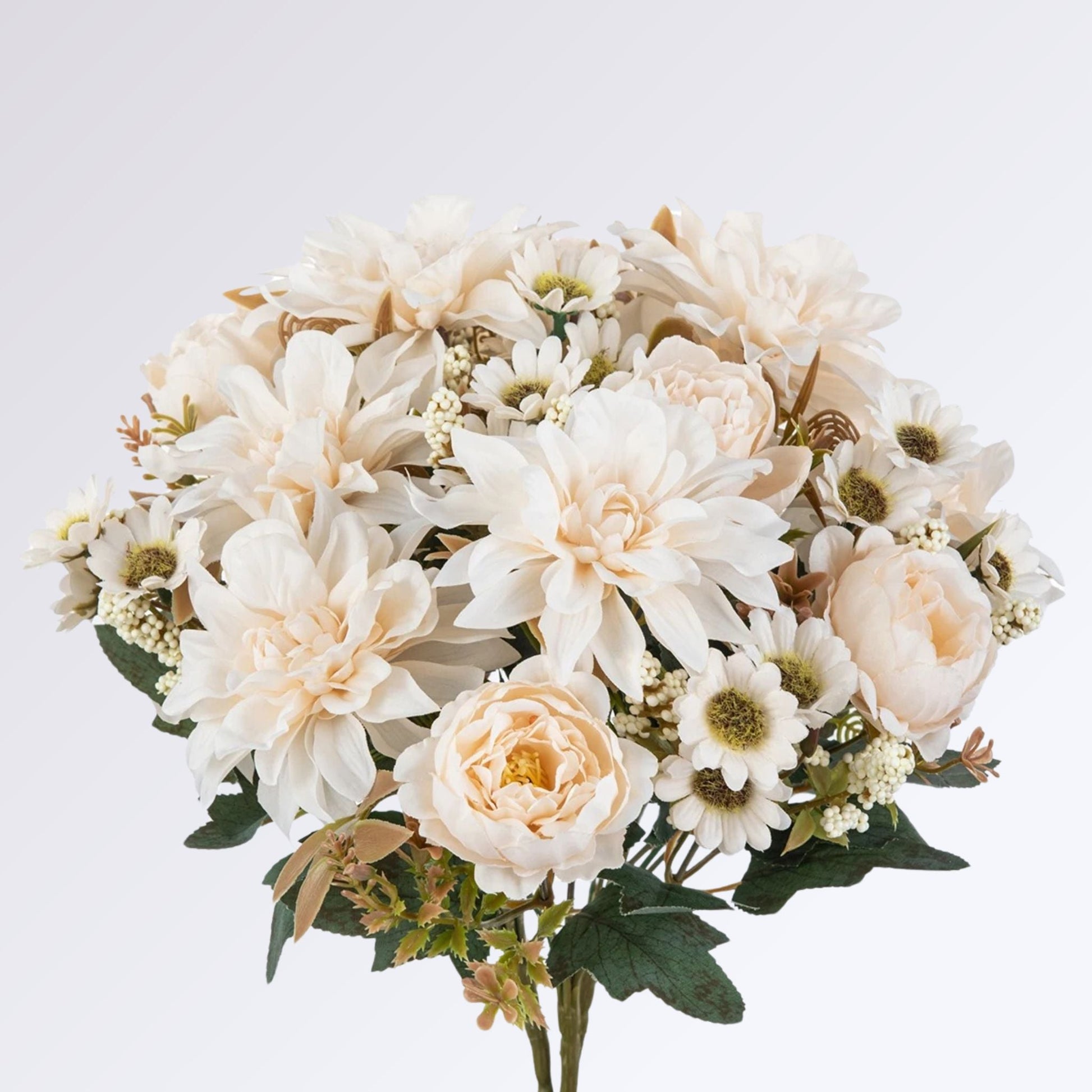 Petit Bouquet de Fleurs Artificielles Couleur Blanc