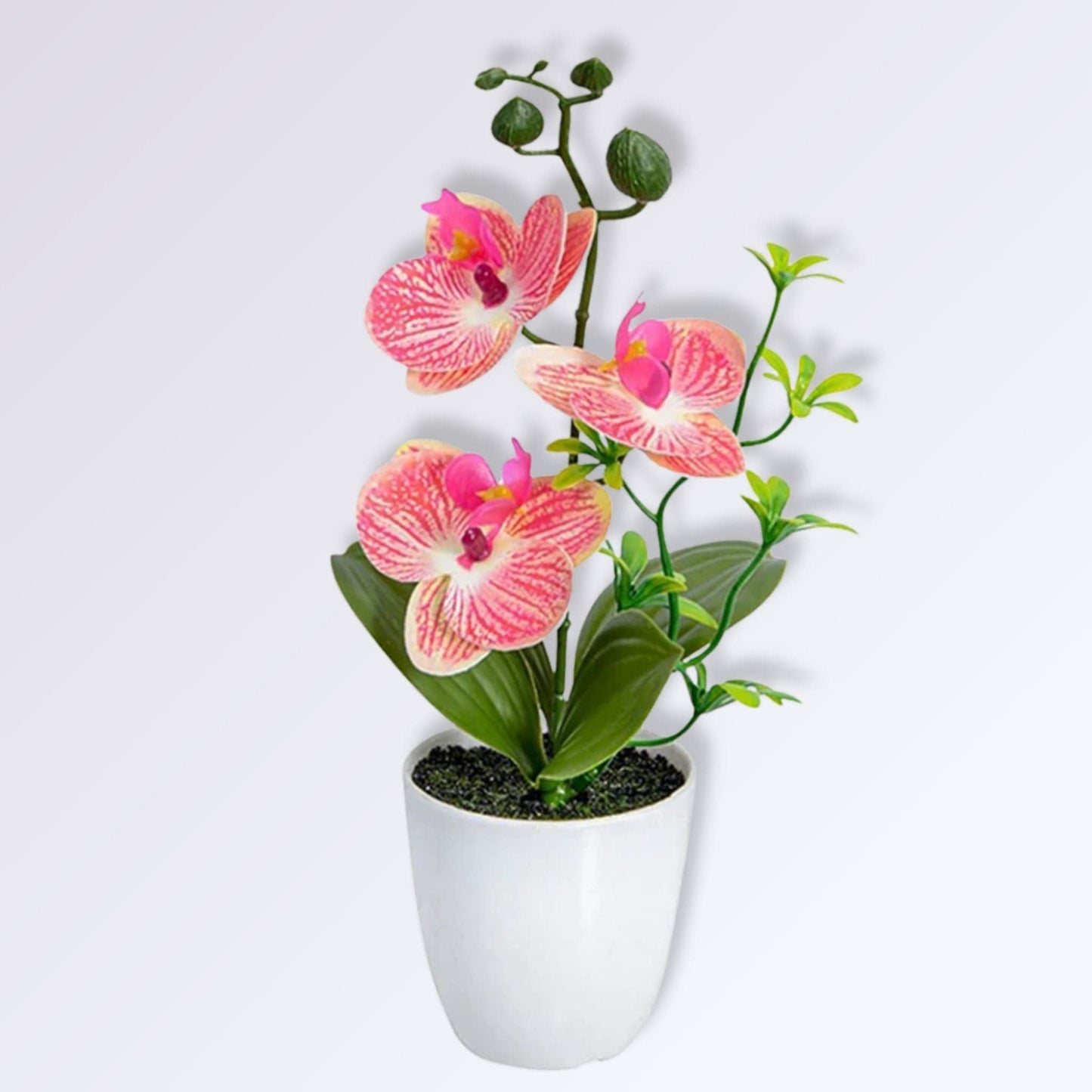 Petite Orchidée Artificielle en Pot Couleur Rose clair