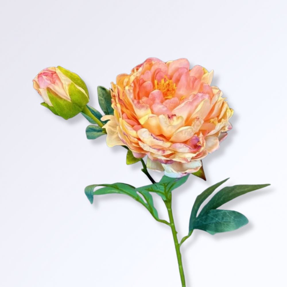 Pivoine Artificielle en Soie Géante Rose - champagne