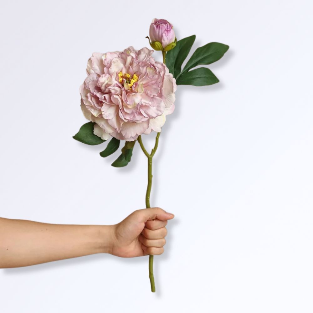 Pivoine Artificielle en Soie Géante Violet - blanc