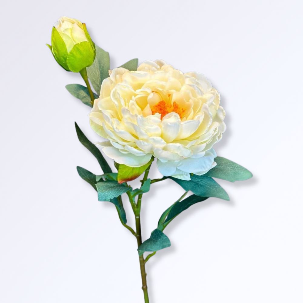 Pivoine Artificielle en Soie Géante Blanc crème