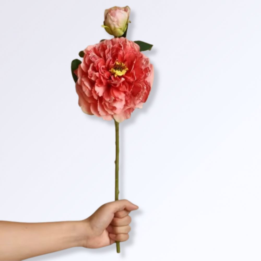 Pivoine Artificielle en Soie Géante Rose foncé