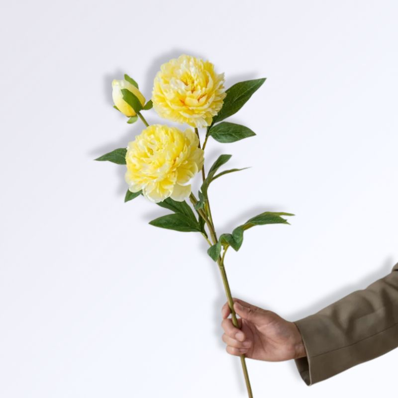 Pivoine Fleurs Artificielles Comme des Vraies Jaune