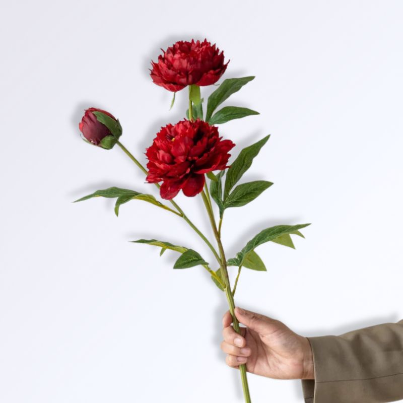 Pivoine Fleurs Artificielles Comme des Vraies Rouge