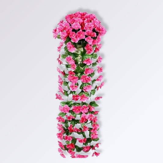 Plante Artificielle à Fleurs Tombante | 85cm Rose rouge