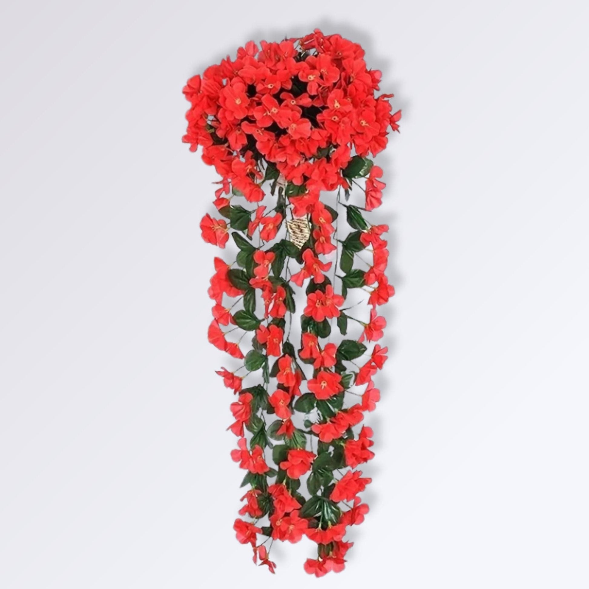 Plante Artificielle à Fleurs Tombante | 85cm Rouge