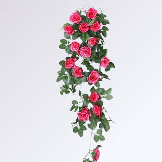 Plante Retombante Artificielle Fleurie Couleur Rose fuchsia
