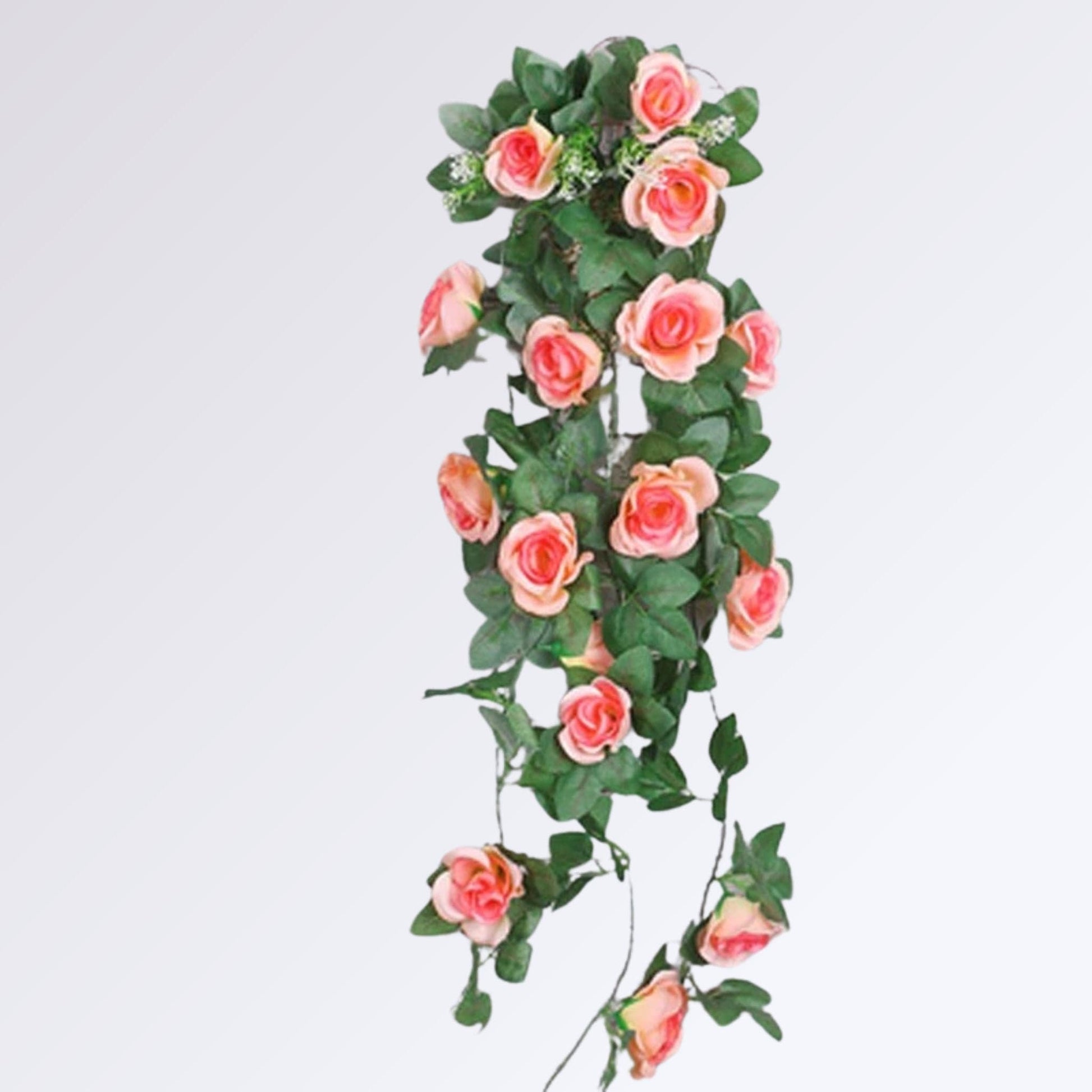 Plante Retombante Artificielle Fleurie Couleur Rose orangé