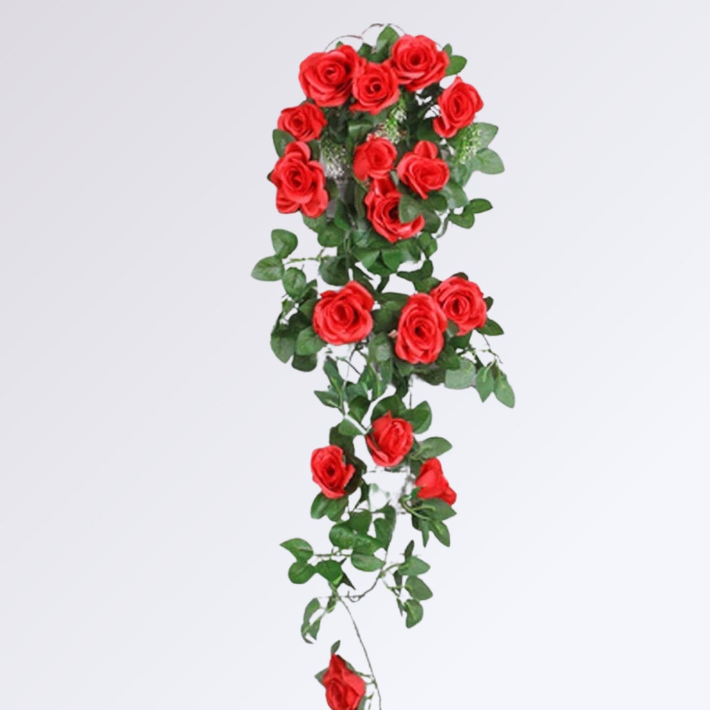 Plante Retombante Artificielle Fleurie Couleur Rouge