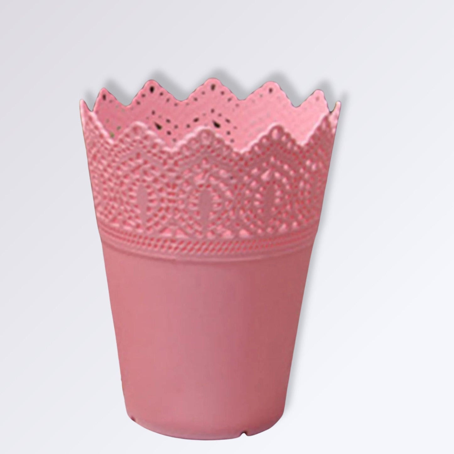 Pot De Fleur Colore En Resine Couleur Rose