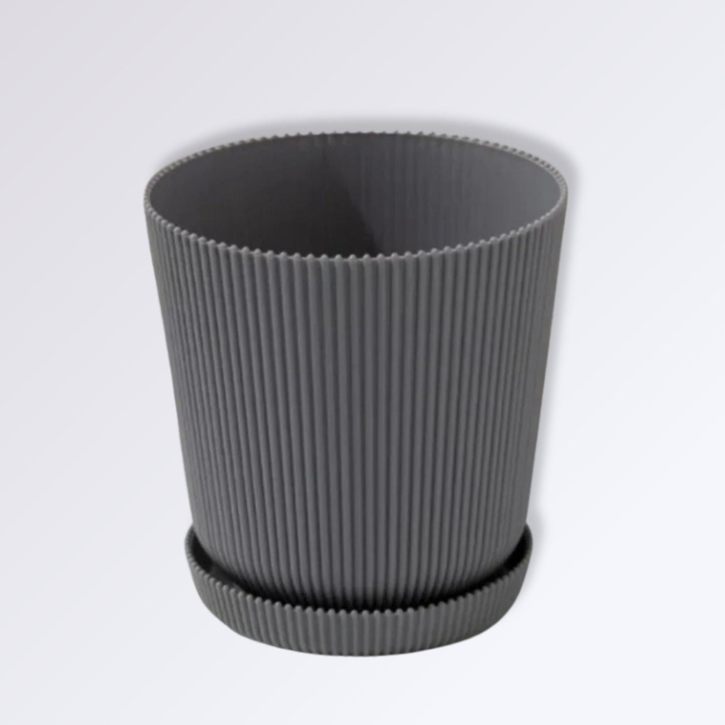 Pot De Fleur à Motifs Striés Couleur Gris / 13x8cm