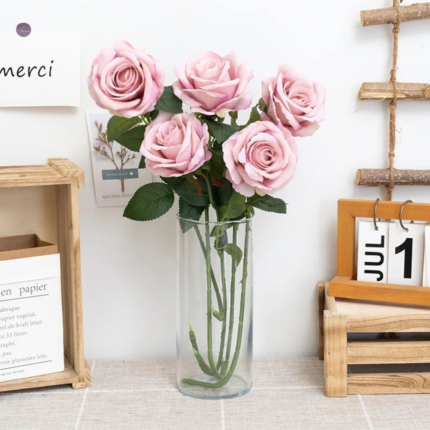 Rose Artificielle avec Tige | 50cm