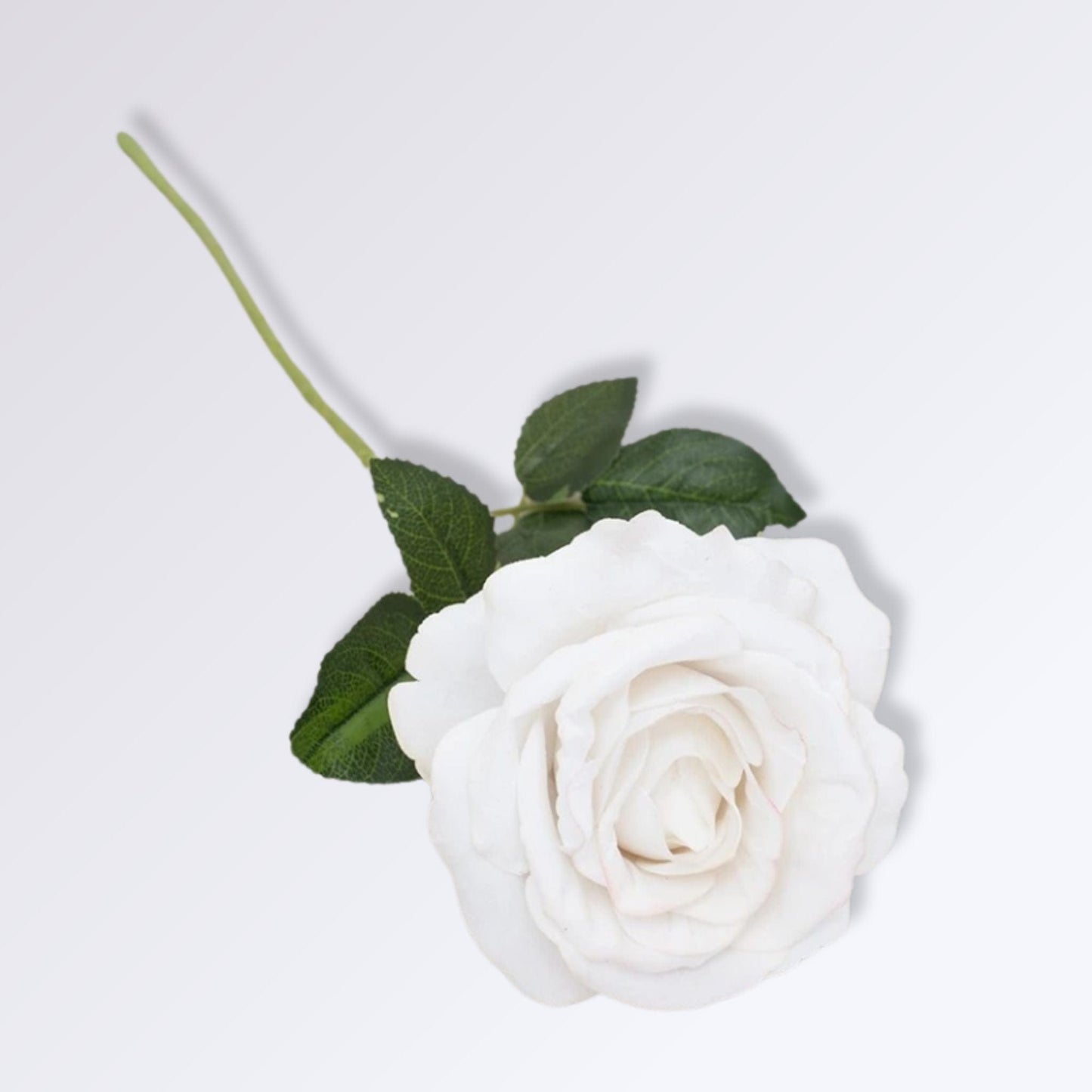 Rose Artificielle avec Tige | 50cm Blanc / 1 unité