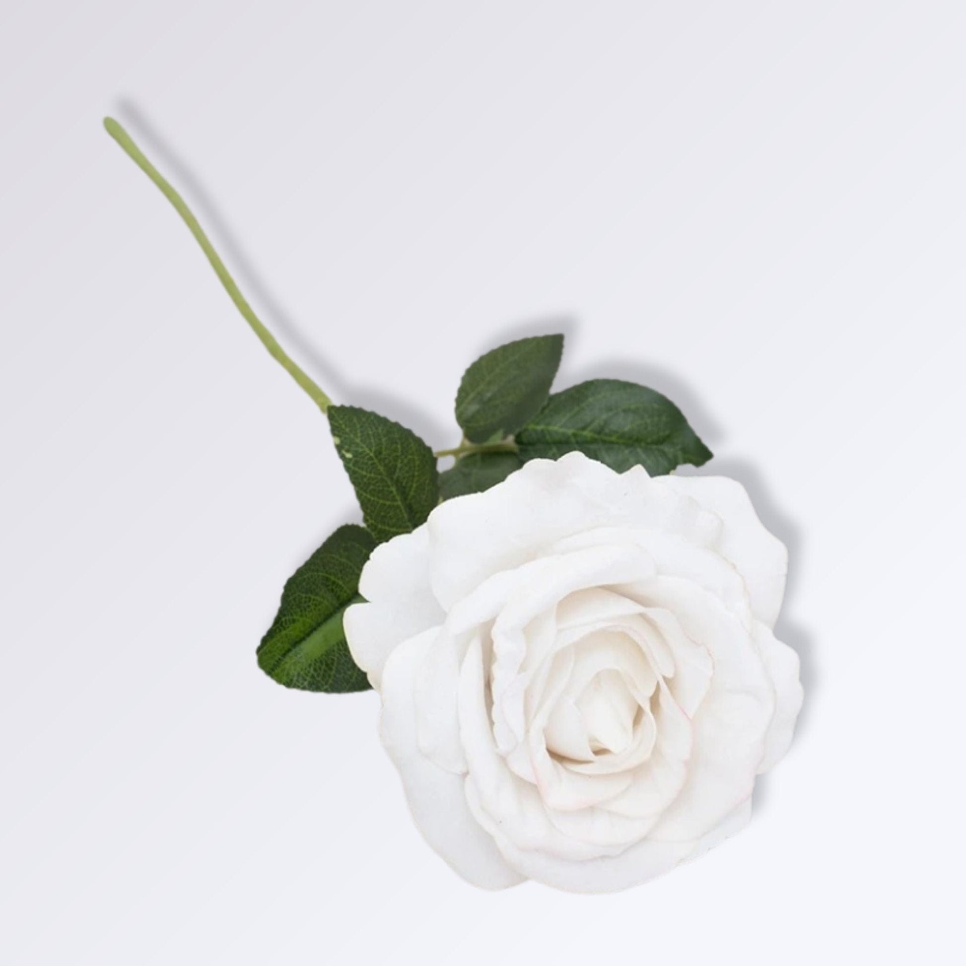 Rose Artificielle avec Tige | 50cm Blanc / 1 unité