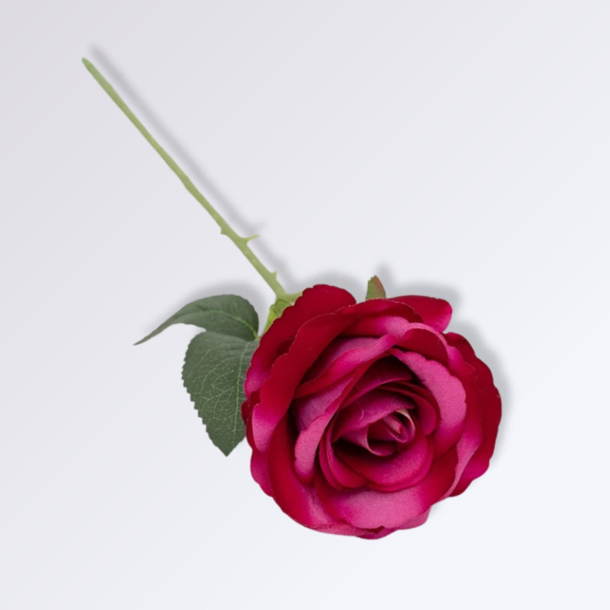 Rose Artificielle avec Tige | 50cm Rose fuchsia / 1 unité