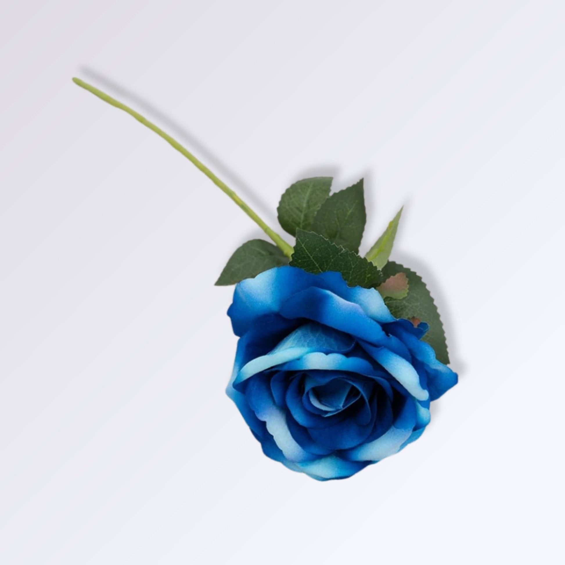 Rose Artificielle avec Tige | 50cm Bleu-blanc / 1 unité